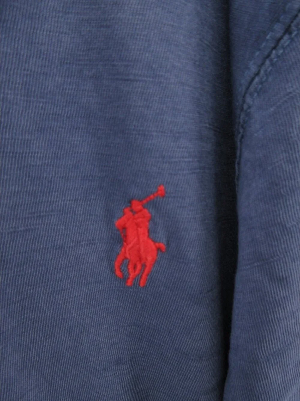 Polo Ralph Lauren Denim Supply Shirt 2XB Navy Henley Pullover Red Pony